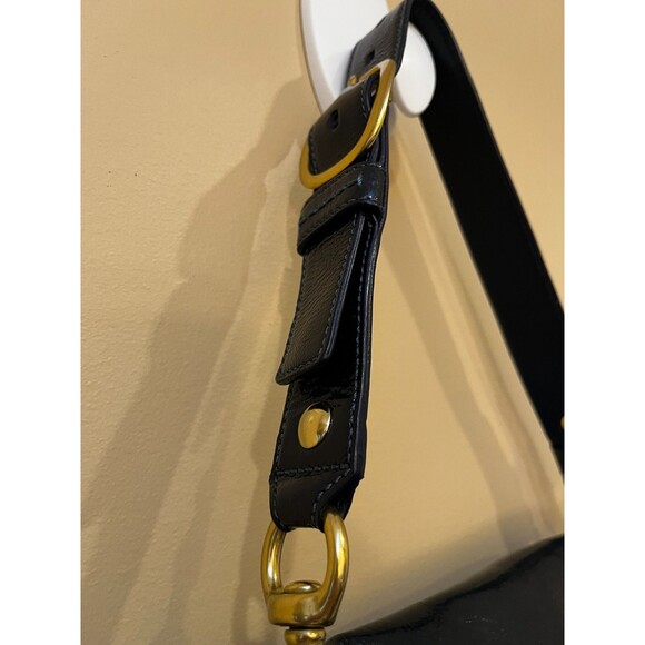 Coach Bleecker Signature Blue Denim Patent Leather Buckle Shoulder Bag 12571 - Picture 4 of 14